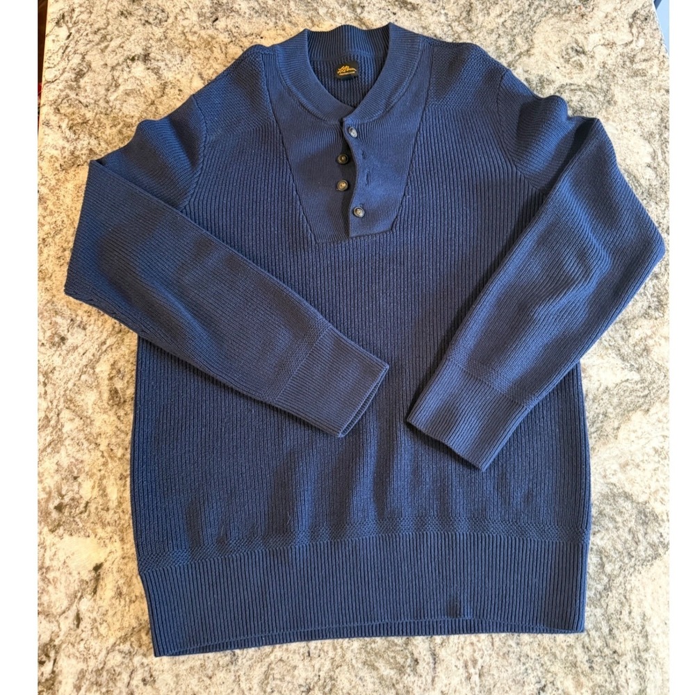Vintage L.L. Bean navy‎ knit sweater, men's large